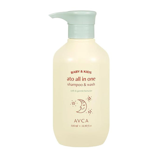 AVCA Baby & Kids All-in-One Shampoo & Wash for Sensitive Skin and Gentle Cleansing 500ml/16.90fl. oz.