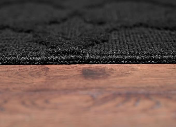 Garland Rug Sparta Non Slip Polypropylene 3 Ft. X 5 Ft. Black Area Rug- Ideal - Image 7