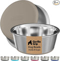 GORILLA GRIP Dog Bowls, Food Grade 304 Stainless Steel, Holds 8 Cups Each Food by Unknown