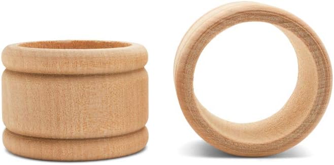 Vintage Wooden Napkin Rings Set of 6, 1-3/4 inch Unfinished Napkin Rings Wood - Image 5