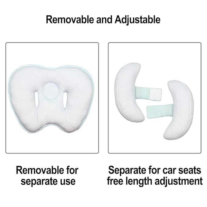 Baby 2 in 1 Travel Cushion, Banana Shape Baby Neck Head Support Travel Pillow Stroller Insert Cushion for Kids, Toddler, Blue