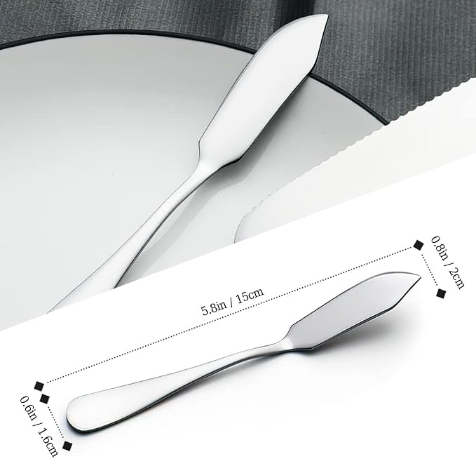 AOOSY Stainless Steel Butter Knives, Cheese Knives, Butter Spreader - Image 2