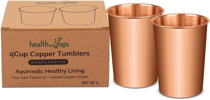 HealthAndYoga™ qCup Pure Copper Tumblers by SoulGenie