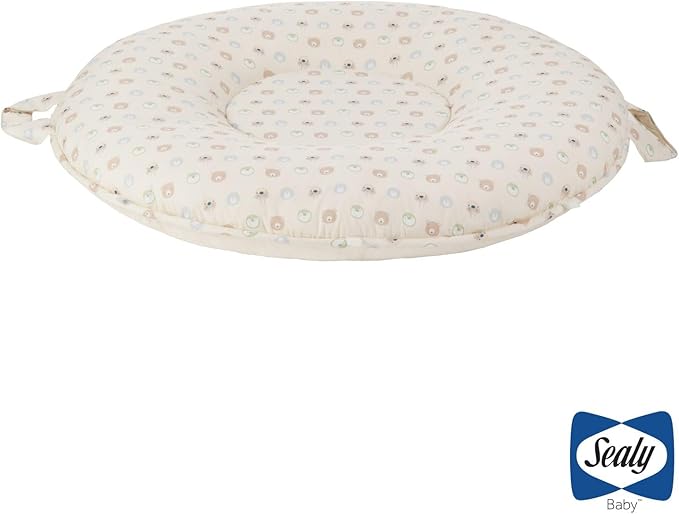 SEALY BABY Children's Floor Cushion, Kids, Toddler Play Mat & Soft Lounger (Animal Faces & Beige)