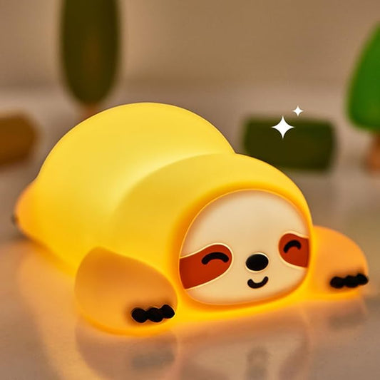 DREAMING MY DREAM Night Light for Kids,Squishy Sloth Night Light,LED Novelty Animal Nightlight,3 Levels Dimmable,30Min Timer Nursery Lamp for Kids, Bedroom Baby Boys Girls Gifts