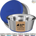 GORILLA GRIP Dog Bowls, Food Grade 304 Stainless Steel, Holds 8 Cups Each Food by Unknown