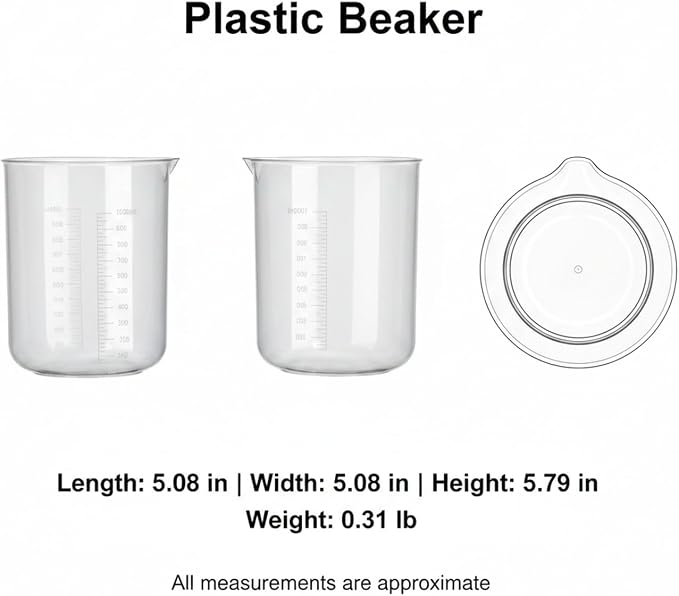 1000mL Shatter-Resistant Plastic Beaker - Image 7