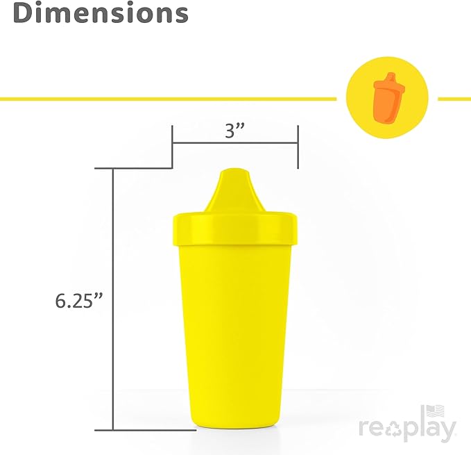 Re-Play Sippy Cups for Toddlers - 10 Oz. Reusable Spill Proof Cups for Kids, Dishwasher/Microwave Safe - Made in USA - Set of 3-3.13" x 6.25" - Easter