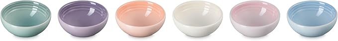 Le Creuset Stoneware Set Of 6 Vancouver Pinch Bowls, Pastel Multi Color by Unknown