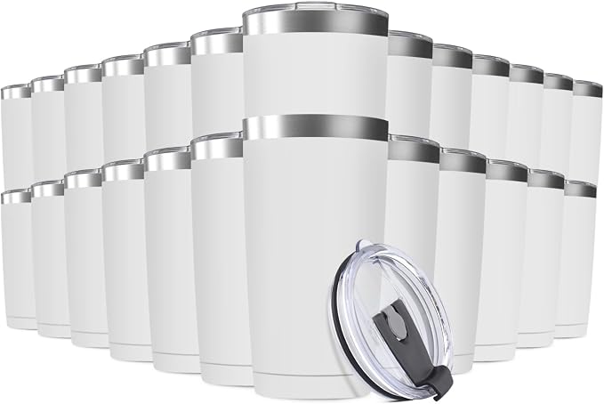 25 Pack 20oz Tumbler Vacuum Insulated Travel Mug by Deitybless