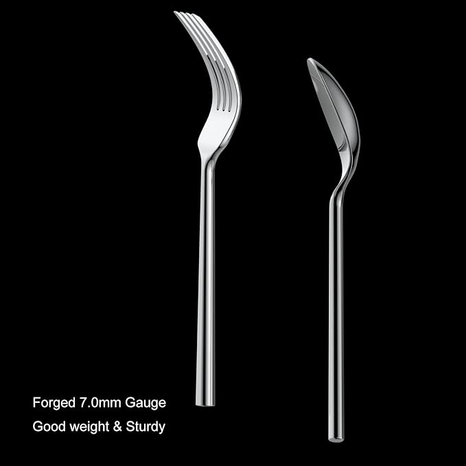 Alata Potter 60-Piece Forged Silverware Set Stainless Steel Flatware Set - Image 9