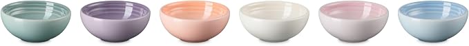 Le Creuset Stoneware Set Of 6 Vancouver Pinch Bowls, Pastel Multi Color - Image 2