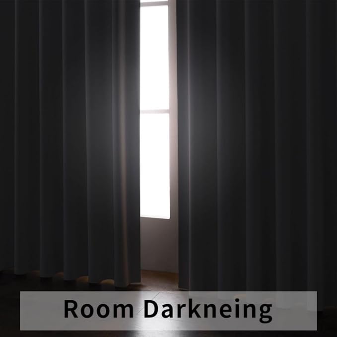 Joydeco Custom Blackout Curtains for Bedroom, 1 Panel Room Darkening Curtains & Drapes for Living Room Window Rod Pocket Back Tab (Custom Size,Greyish White)