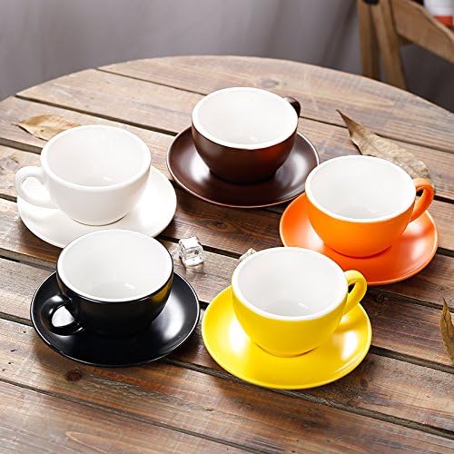 Coffeezone Great Cup Shape for Latte Art Cappuccino Barista Cup Saucer New Bone - Image 4