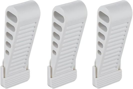JQK Rubber Door Stopper Wedge, White 3 Pack Soft TPR Premium Door Stops for Bottom of Heavy Duty Door on Tile, Concrete, Carpet, Wooden Floor, DSB61-WH-P3
