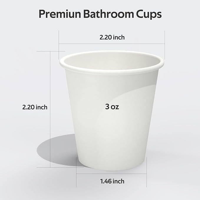Dealusy 200 Count 3 oz Disposable Coffee Cups, Bathroom Mouthwash Cups - Image 2