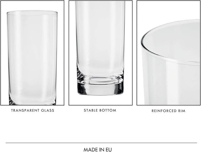 Krosno Highball Glasses, 11.8 oz, Blended Collection, Crystal Glass, Dishwasher - Image 7