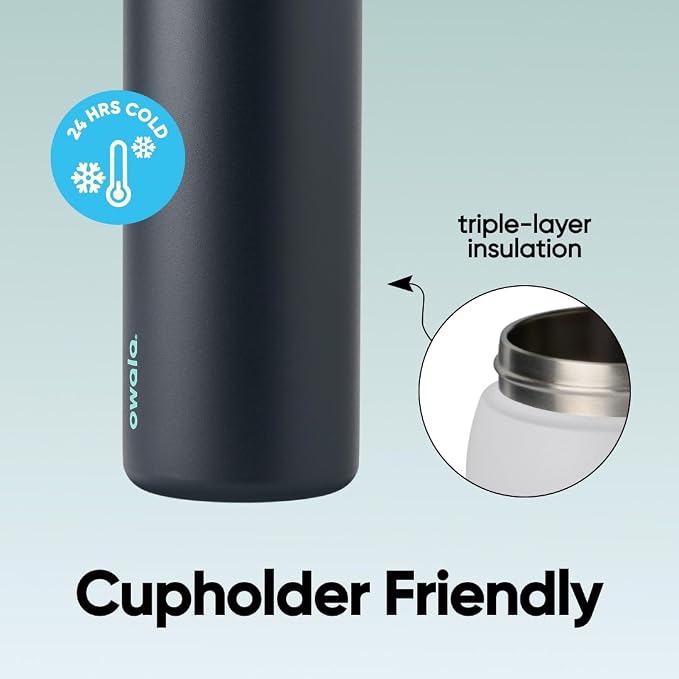 Owala FreeSip Stainless Steel Water Bottle 40 oz Foggy Tide - Image 4