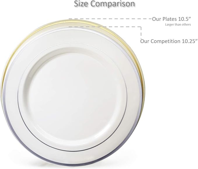 OCCASIONS 40 Pack Fancy Silver Plastic Plates Disposable - Image 8