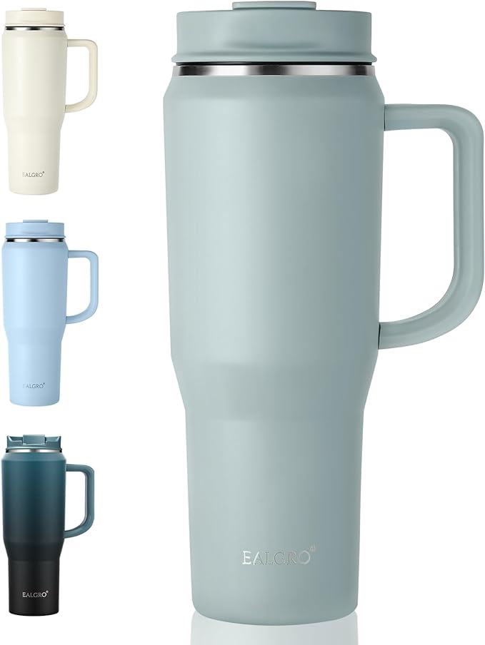 EALGRO 40 oz Tumbler with Handle, Insulated Tumblers with Lid and Straw | by EALGRO