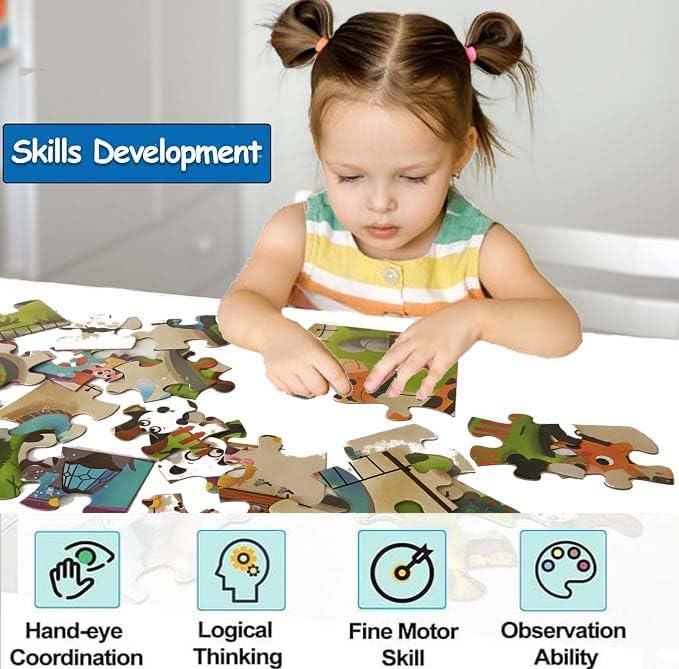 Jumbo Floor Puzzle for Kids, Large Jigsaw Puzzles 35 Piece for Kids Ages 3-5,Preschool Learning & Education Toys, Gifts for 4-8 Year Old Boys and Girls (Panda Animals)