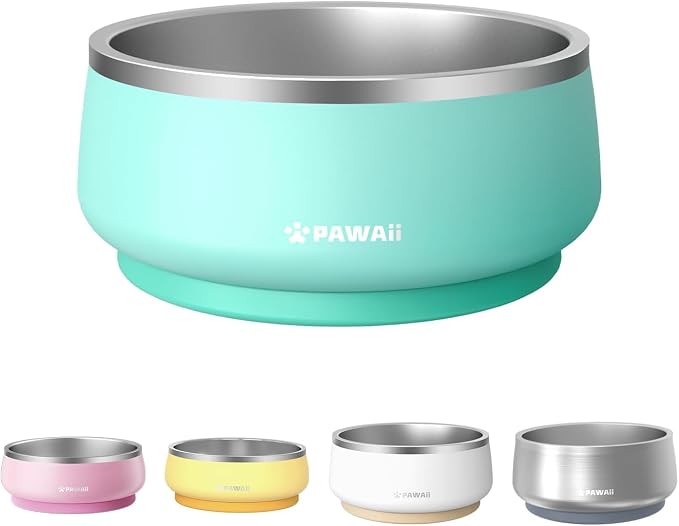 Pawaii Dog Bowl, 68 oz Stainless Steel Food and Water Bowl, ID Tag, 1 Pack | by Pawaii