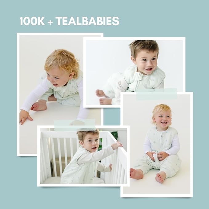 Tealbee Dreamsuit: Toddler Sleep Sack with Feet 12-18 Months, 18-24 Months - 1.5 TOG Winter Baby Wearable Blanket for Walkers - Rayon made from Bamboo, Organic Cotton Sleep Bag - Seashell