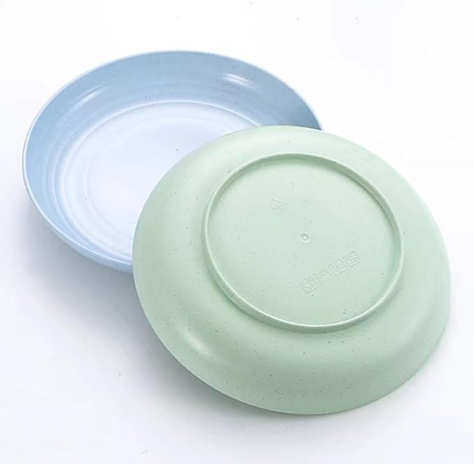 PUPOPIK Unbreakable Wheat Straw Plates, 9 inch, Reusable Set of 4, Dishwasher - Image 4