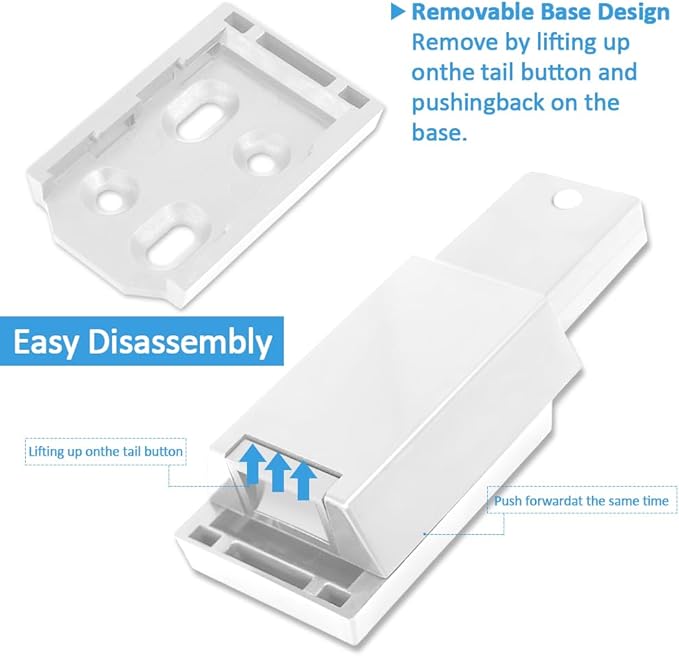 Heavy Duty Push to Open Door Latch, 2 Pack White Magnetic Push Latches, Hidden Push Touch Latch Hardware for Push to Open Cabinet, Magnetic Door Catch for Cabinet Drawer Wardrobe Kitchen Door