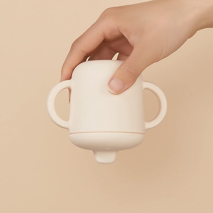 6 Months+ Sippy Cups with Handles,Small Silicone Sippy Cups Leak Proof 5oz,No Spill Sippy cups for Toddlers (Pink)