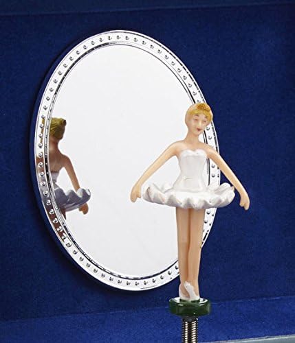 Jewelkeeper Girl's Musical Jewelry Storage Box with Twirling Fairy Blue and White Star Design, Swan Lake Tune