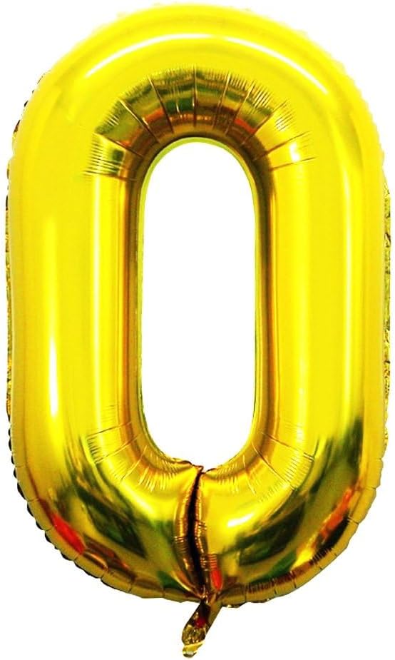 GOER 2 Pcs 42 Inch Gold Foil Balloons Number 0 for 10th 20th 30th 40th 50th 60th 70th 80th 90th 100th Birthday Party Supplies Anniversary Decorations