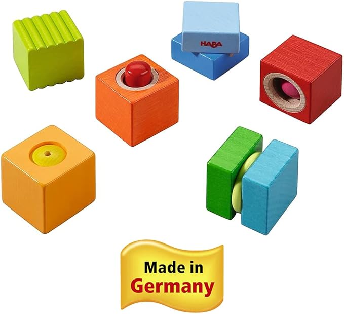 HABA Fun with Sounds Wooden Discovery Blocks for Toddlers with Acoustic Sounds, Toddler Toys for Preschool Learning Activities, (Made in Germany)