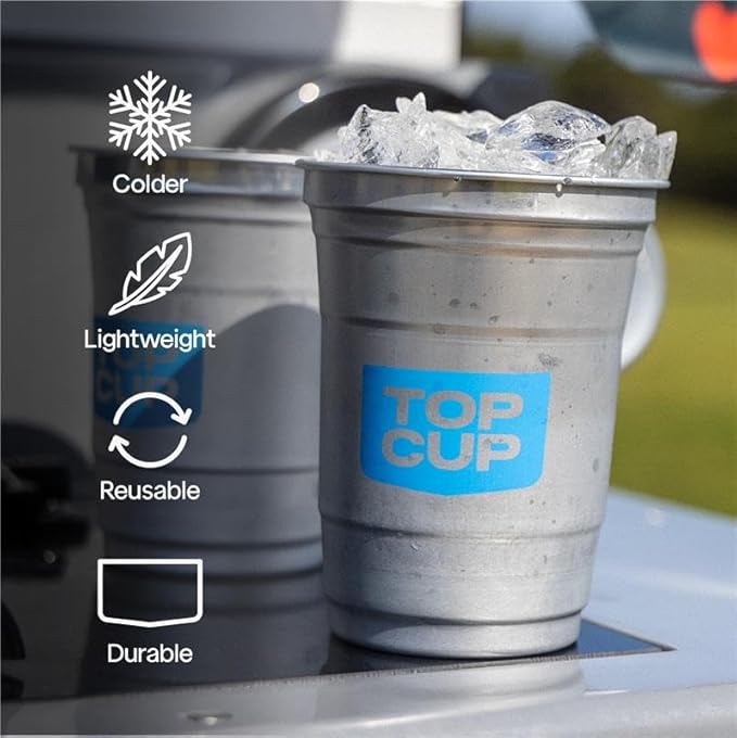 Top Cup – Reusable Aluminum Party Cups – 9oz | 645ct Bulk Pack | Cold-Holding - Image 3