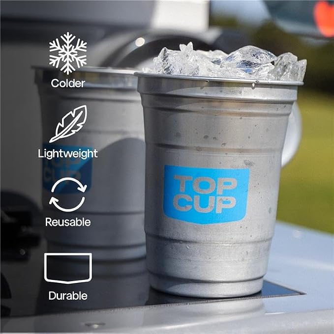 Top Cup – 9 Ounce, Reusable Aluminum Party Cups | Stealth Design | Cold-Holding - Image 2
