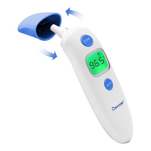 Berrcom 3 in 1 Forehead and Ear Thermometer Indoors Non-Contact Backlight Body Object Temperature Checking Sensor Touchless Digital Thermometer with Fever Alert
