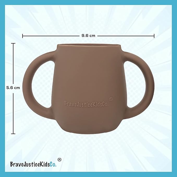 | Teenie Tiny™ Silicone Developmental Baby-Led Weaning Drinking Cups (2 pack) (Warm Taupe and Mauve)