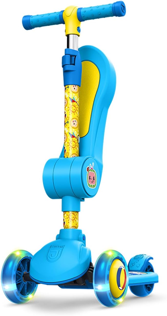 Jetson Character Kids Kick Scooter, LED Lights on Stem & Light-Up Wheels, Lightweight Frame, Height-Adjustable Handlebar, Lean-to-Steer System, Easy-Fold Mechanism