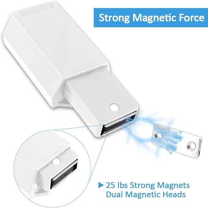 Heavy Duty Push to Open Door Latch,20 Pack White Magnetic Push Latches, Hidden Push Touch Latch Hardware for Push to Open Cabinet,Magnetic Door Catch for Cabinet Drawer Wardrobe Kitchen Door