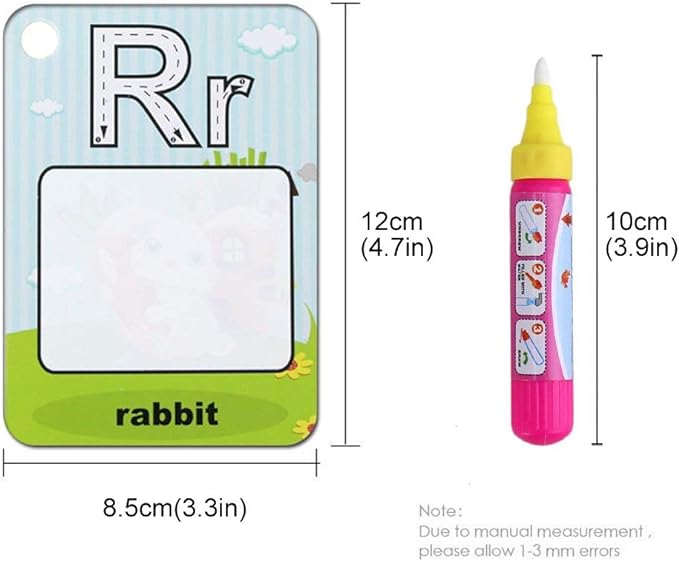 Coolplay A-Z 26 Alphabet Water Cards, Children Drawing Card for Kids Educational Toys for Travel