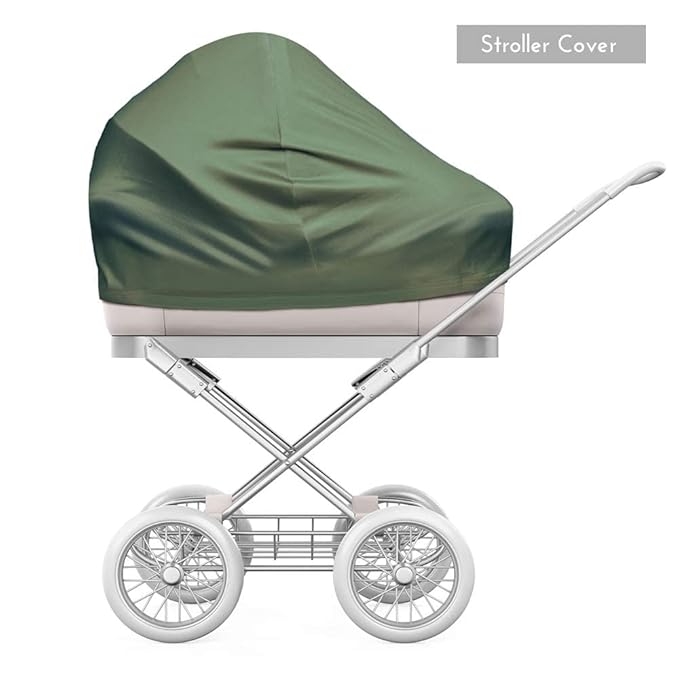 Yoofoss Nursing Cover Breastfeeding Scarf - Baby Car Seat Covers, Infant Stroller Cover, Strechy Carseat Canopy for Boys and Girls (Dark Green)