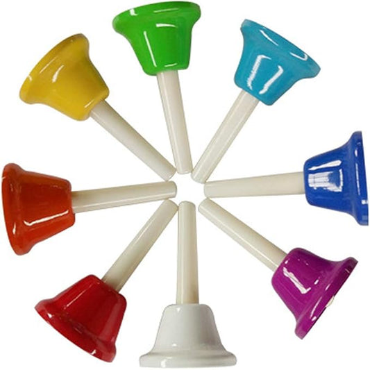 Handbells Set Metal Hand Bells Set Coloful Toddler Handbell Musical Toy 8 Note Diatonic For Kids Bells Instrument,Festival,Musical Teaching,Church Chorus,Wedding,Family Party