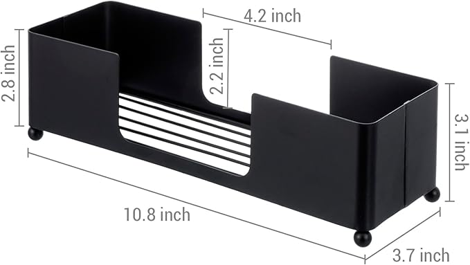 MyGift Modern Matte Black Metal Tabletop Commercial Folded Paper Towel Holder - Image 6