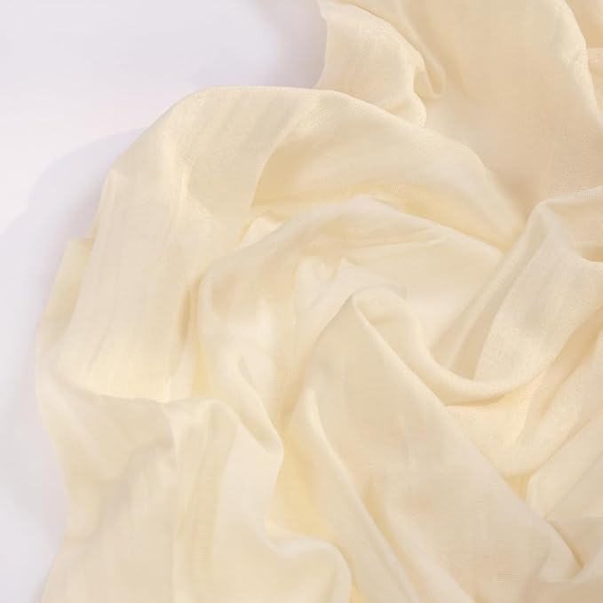 DeZerlor Beige Cheesecloth Table Runners 4 Pack Summer Boho Runners | 120Inches - Image 3