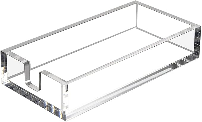 Acrylic Napkin Holder for Bathroom, Guest Towel Holder Tray（Clear） | 8mm Thick by HIIMIEI