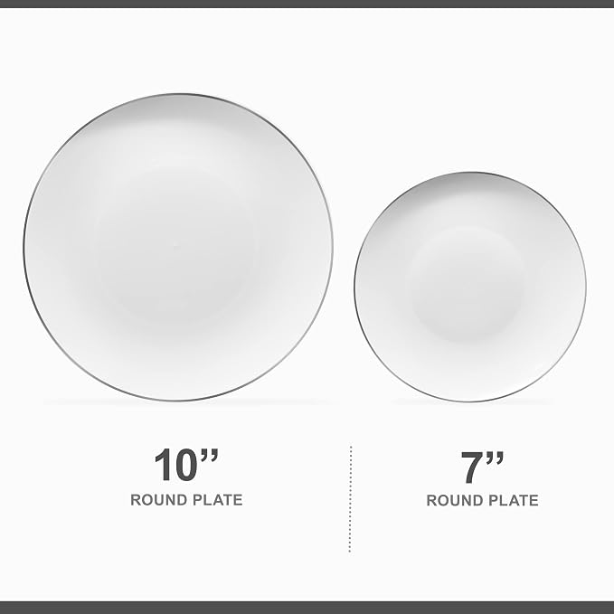 PLASTICPRO 64 Piece Combo Plates Set includes 32-7'' inch Plates & 32-10'' inch - Image 5