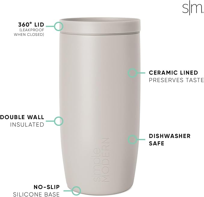 Simple Modern Halloween Travel Coffee Mug 360° Lid | 16oz | Skeletons | Voyager - Image 5