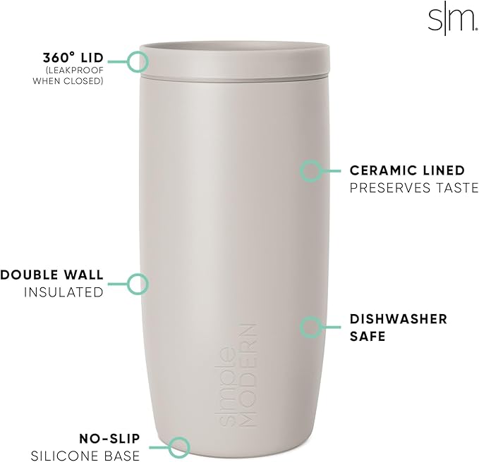 Simple Modern Halloween Travel Coffee Mug 360° Lid | 16oz | Stamps | Voyager - Image 5