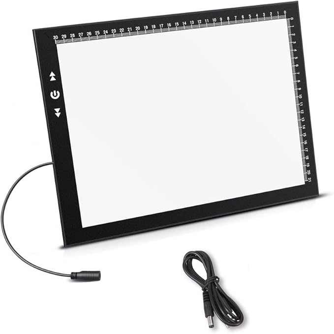 HSK A4 LED Light Box Light Pad Lock/Unlock Modes Touch Dimmer Button Dimmer 5 Level Brightness Led 7000 Lux for Tatoo,Trace, Drawing,Animation, Sketching,Diamond Painting