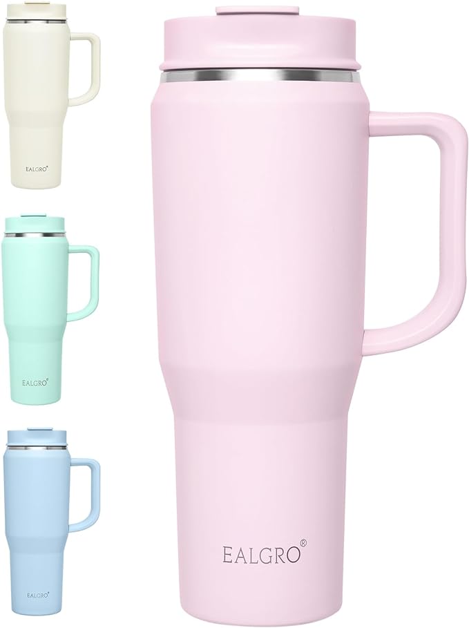 EALGRO 40 oz Tumbler with Handle, Insulated Tumblers with Lid and Straw | by EALGRO